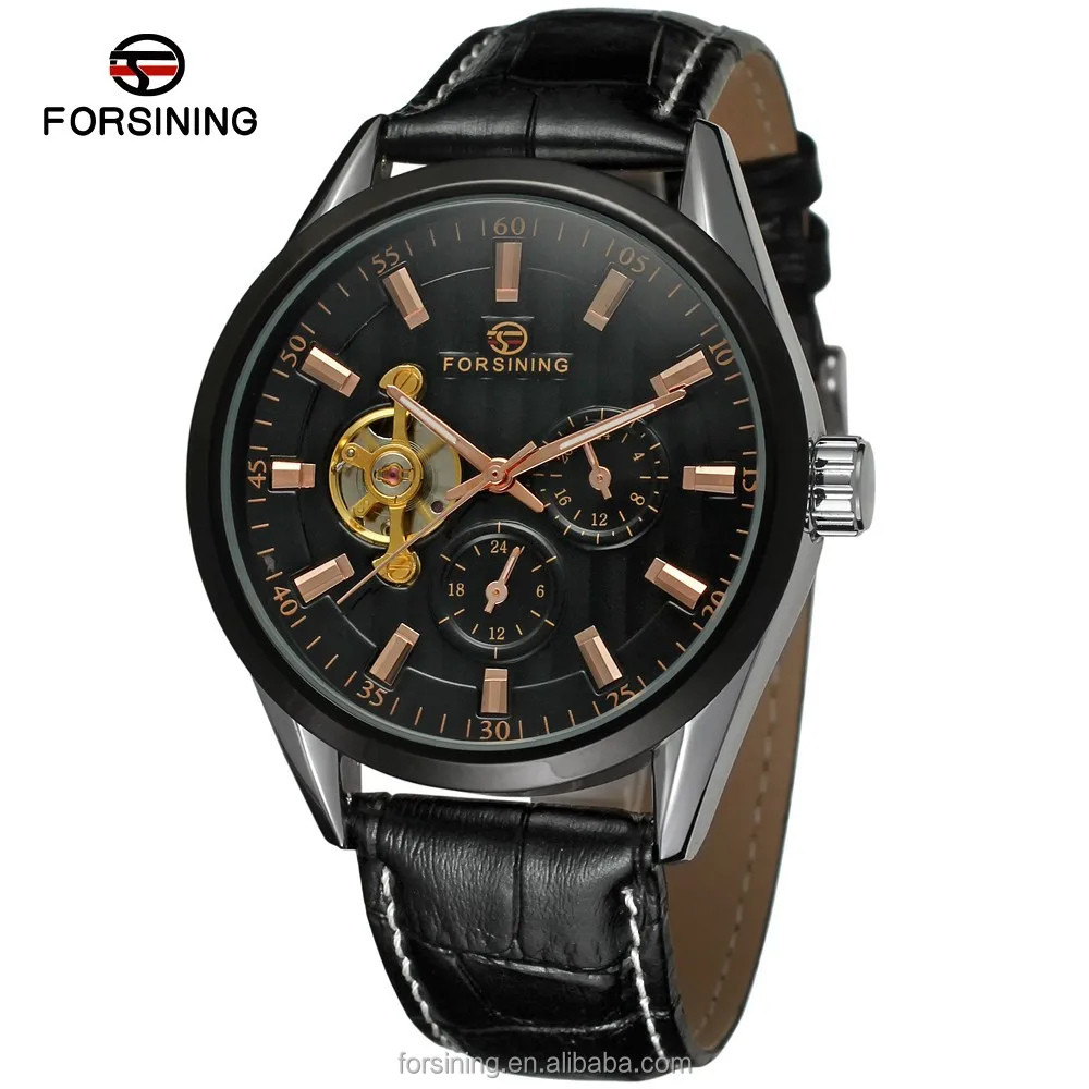 

Forsining China Automatic Movement Genuine Leather Band Western Watches Men Wrist Watch