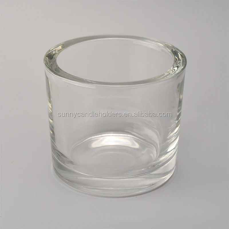 thick wall glass tealight holder, wedding candle holder