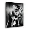Fashion Toilet Sexy Woman Canvas Print Modern Bar Girl Smoking And Drinking Wall Decor Poster Painting