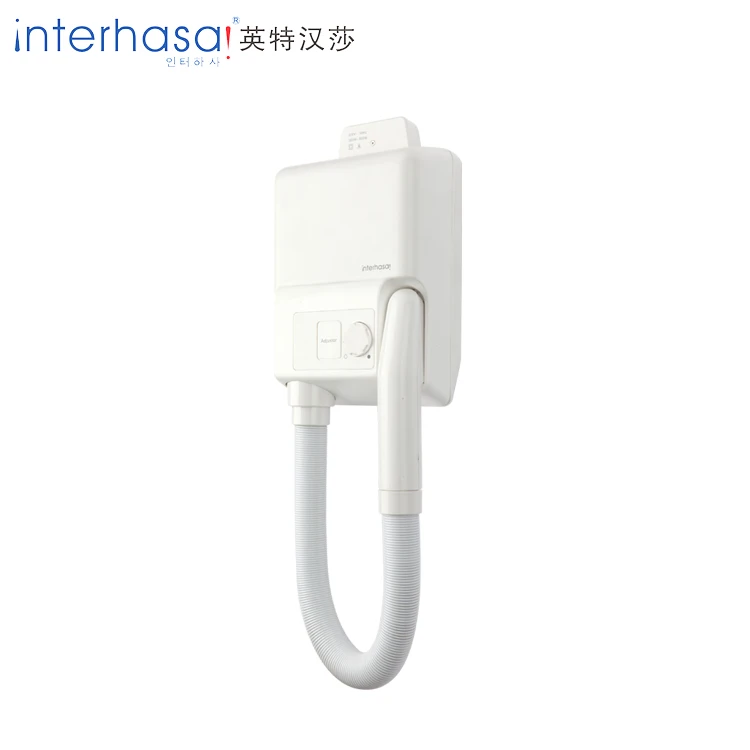 

Wall mounted body white hanging hair dryer blower for hotel bathroom