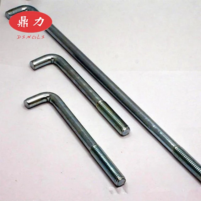 
Hebei yongnian manufacture L Type Plain/ZP/HDG Anchor bolt with washer and nut M6-64 