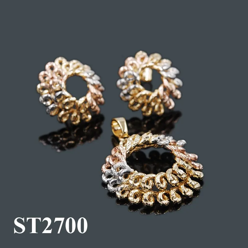 

Three tones Earrings and pendant classics African jewelry sets
