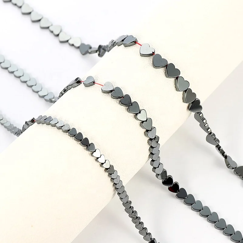 

4/6/8MM Natural Heart Shape Hematite Beads For Jewelry Making Natural Stone Beads Diy Bracelet Necklace Jewellery