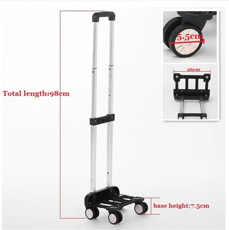 Customized Adjustable Luggage Accessories Detachable Aluminium Trolley