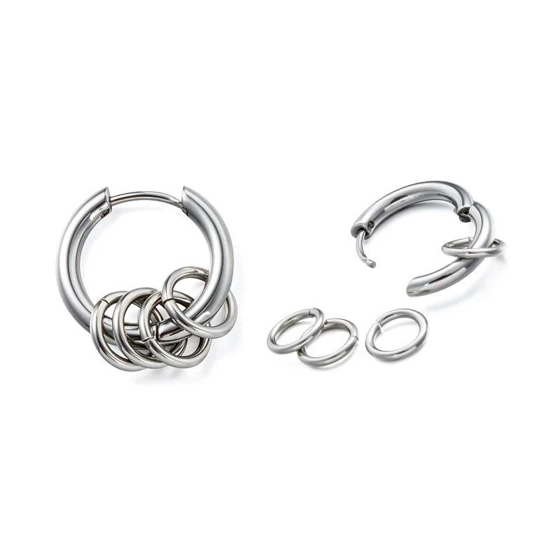 

Craft Wolf Custom Fashion Women Men Stainless Steel Hoop Earrings Acrylic