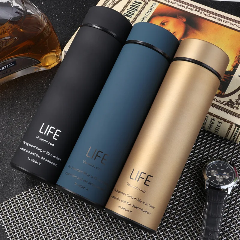 

Hot sale 500ml eco friendly thermos vacuum flask, life 304 stainless thermos coffee water bottle, Black/green/red/blue/gold/white/pink