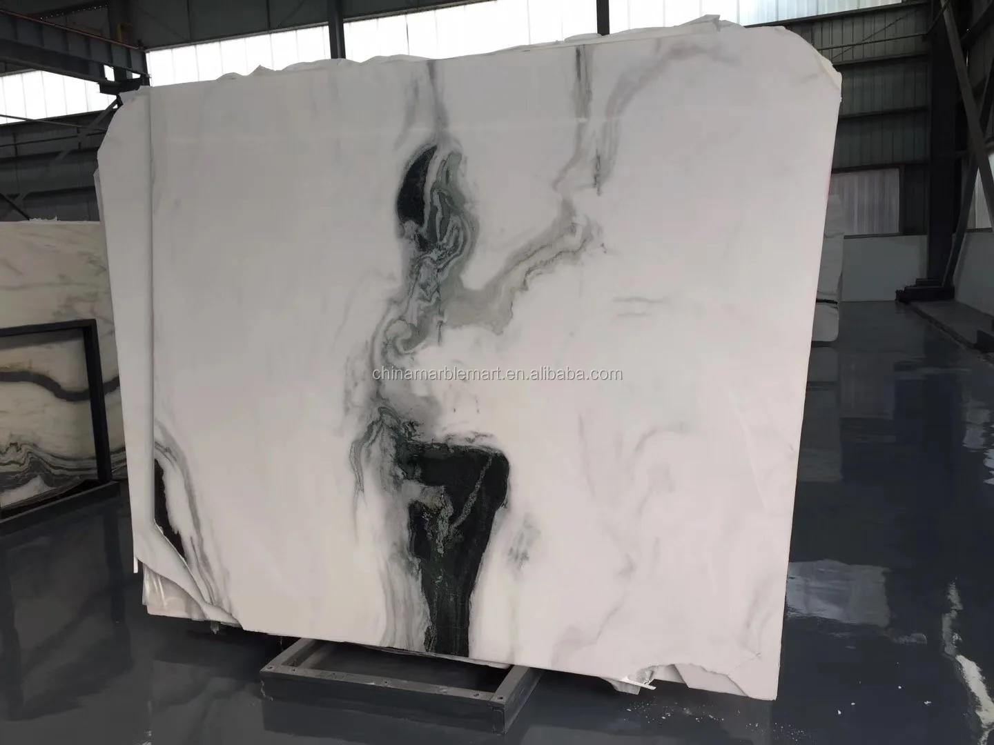 China quarry price Custom Cutting Stone panda white marble slab tile