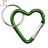 Green heart shaped mini aluminum carabiner