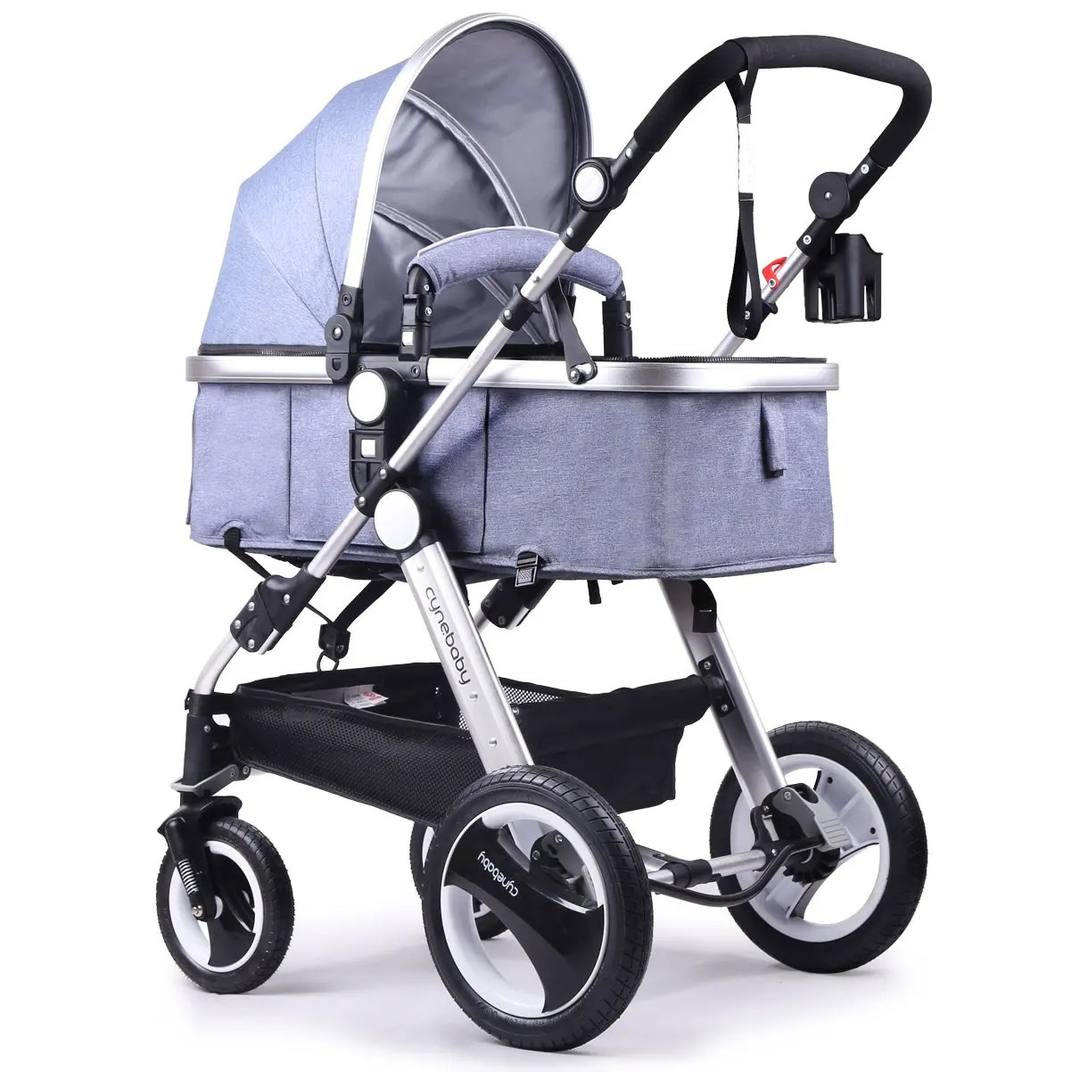 double stroller with rubber wheels