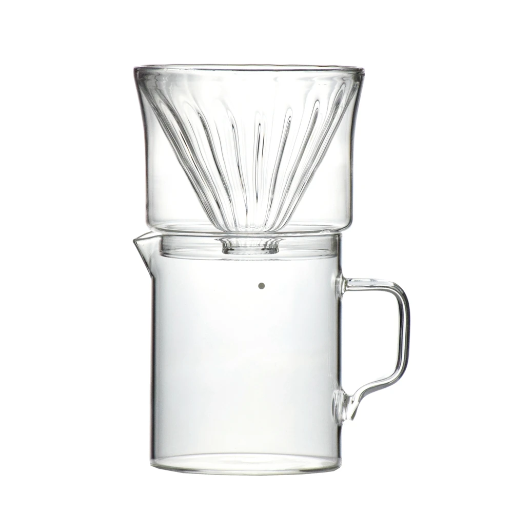 

Ecocoffee Creative Pour Over V60 Dripper Barista Coffee Accessories Heat Proof Glass Brewer, Clear transparent