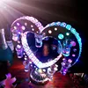 Color Changing Heart Shape Crystal Wrapped Cocktails Glass LED VIP Service Tray for 14 Shot Glasses