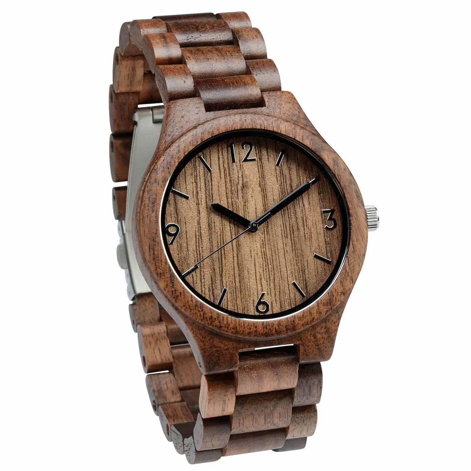 

New Design Brown Face Wood Watch Walnut Wood Watch Quartz Wooden Watch