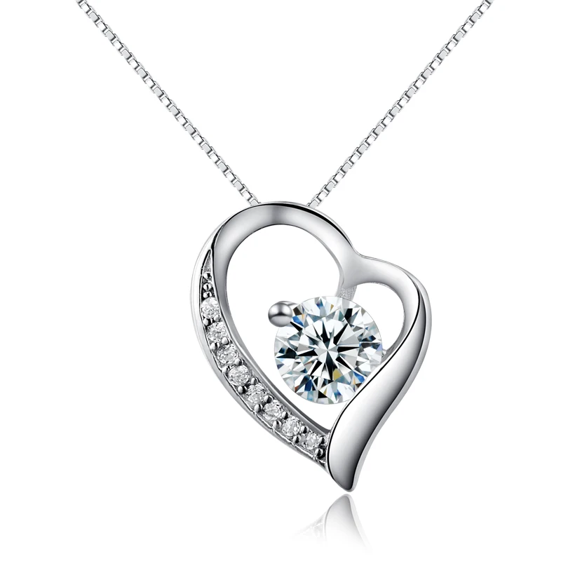 925 Sterling Silver Heart pendant necklace jewelry Christmas gift Valentine gift for women