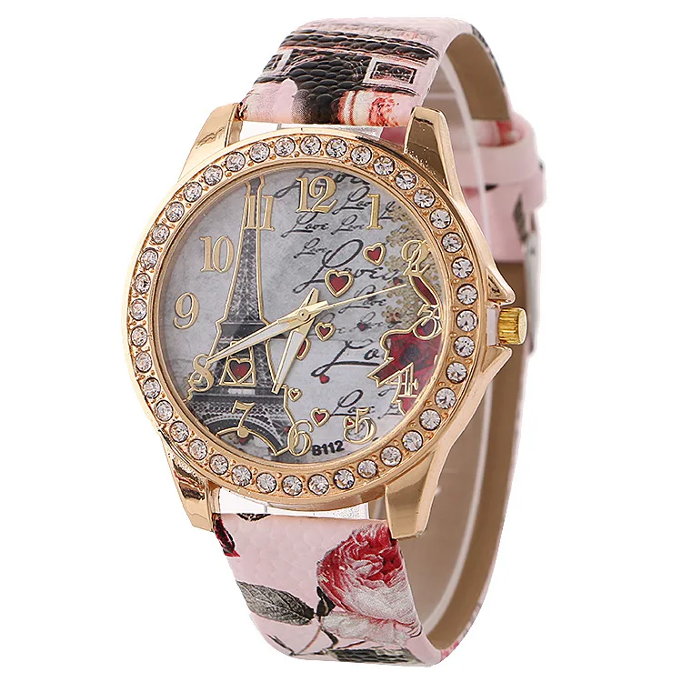 

Tower Patterned Bracelet Hot Ladies Watch Factory Outlet Quartz Watch Price Geneva Watch For Women, As shown