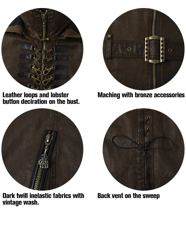 Y-550 Winter vintage metallic bronze belt stylish men hooded long coat