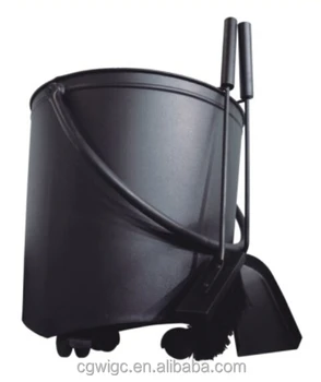 Black Metal Ash Bucket With Brush And Shovel Buy Painted Metal