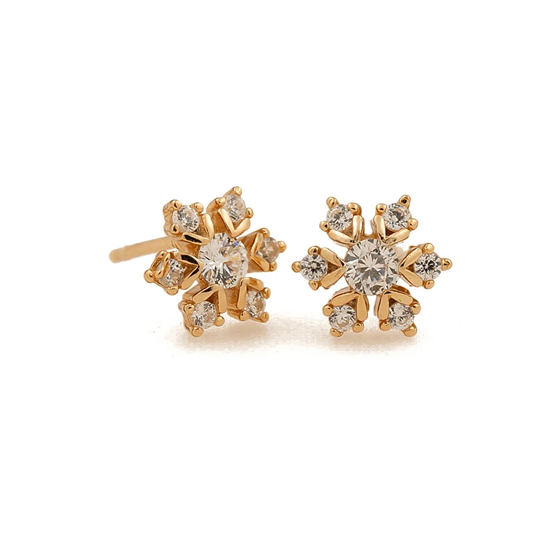 

GZ9-113B snowflake earring stud earrings with shiny zircons silver jewelry, Same as photo(different colors are available for option)