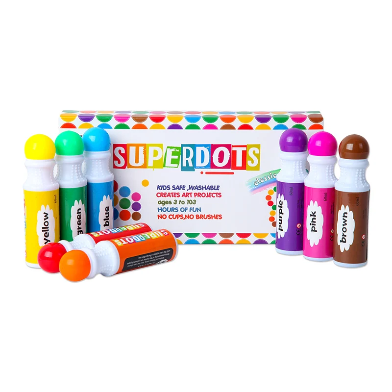 Washable dot marker CH-2851 water color pen dot dauber packed in color box