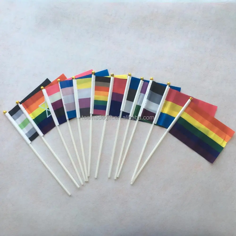 
Customized Polyester Rainbow Gay Pride Hand Flag LGBT Flag 