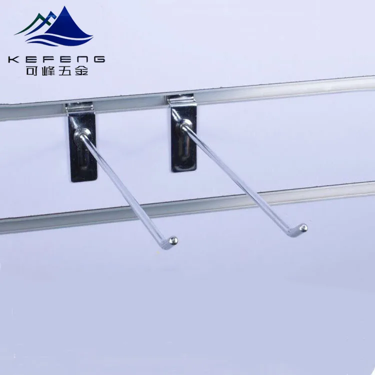 
Slot board metal chrome single display hook 200mm 