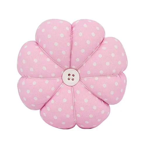 Neoviva Fabric Coated Pin Cushion with Wrist Band for Needlework Pack of 2 Style Pumpkin Floral Prism Pink