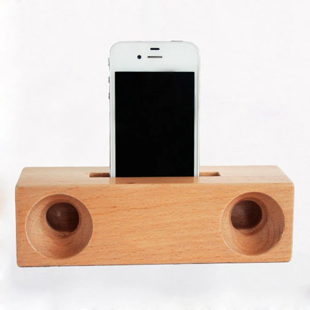 

Eco-friendly Beech Desktop Loudspeaker Wooden Mobile Phone Speaker