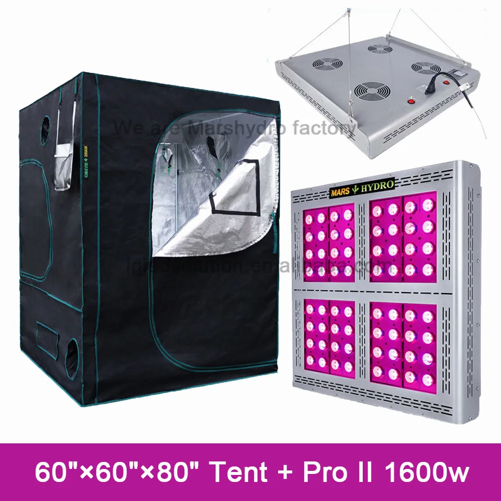 Hydroponic Indoor Grow Tent 150x150x200 Complete Kit 1600w Plant Growing Systems Led Grow Light