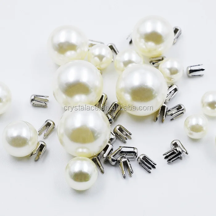 Claw pin setting pearl beads, plastic spike punk beads