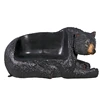 Artificial plush life size black bear bench statue for garden and park decoration