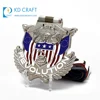 Wholesale personalized custom metal enamel eagle logo silver plated souvenir military medal