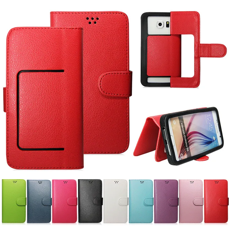 

3.5 Inch 4.5 inch 5.5inch 5.7 inch 6 Inch Mobile Phone Silicon Bumper Leather Wallet Flip Universal Phone Case