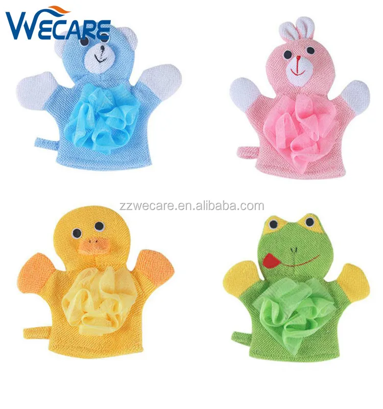 TADAMI 1 Pair Compound Cotton Children Bath Rub Gloves Shower Body Wash Puff Mesh Home & Garden Bathroom Products 