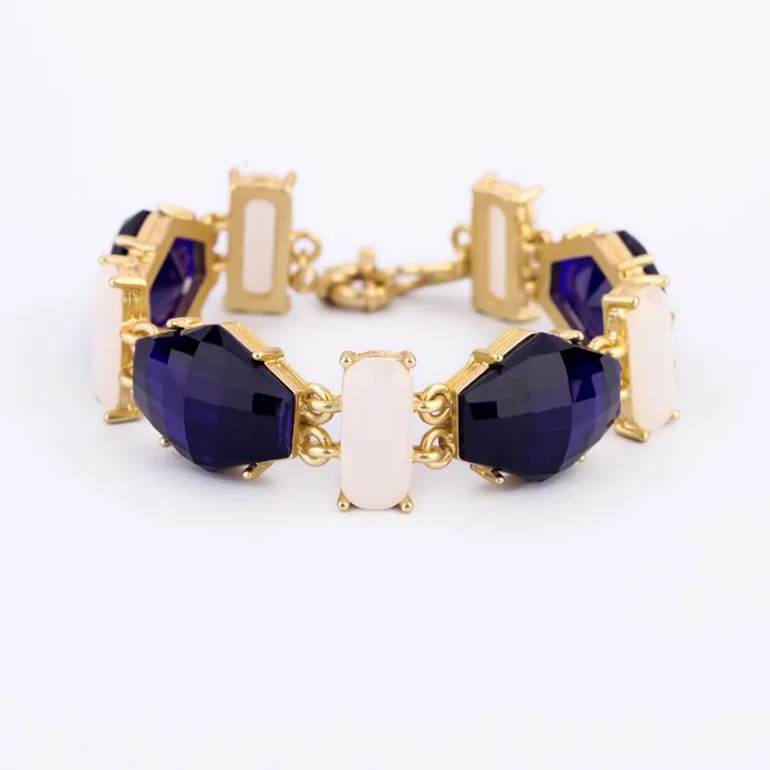 

sl00116 Qingdao Kiss Me Chrome Free Nickel Free 2016 High End Blue Gem Crystal Jewelry Bracelet
