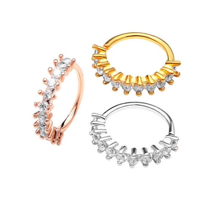 

NEW Snug Piercing Ring Ear Piercing Jewelry CZ Helix Cartilage Earring Rook Hoop
