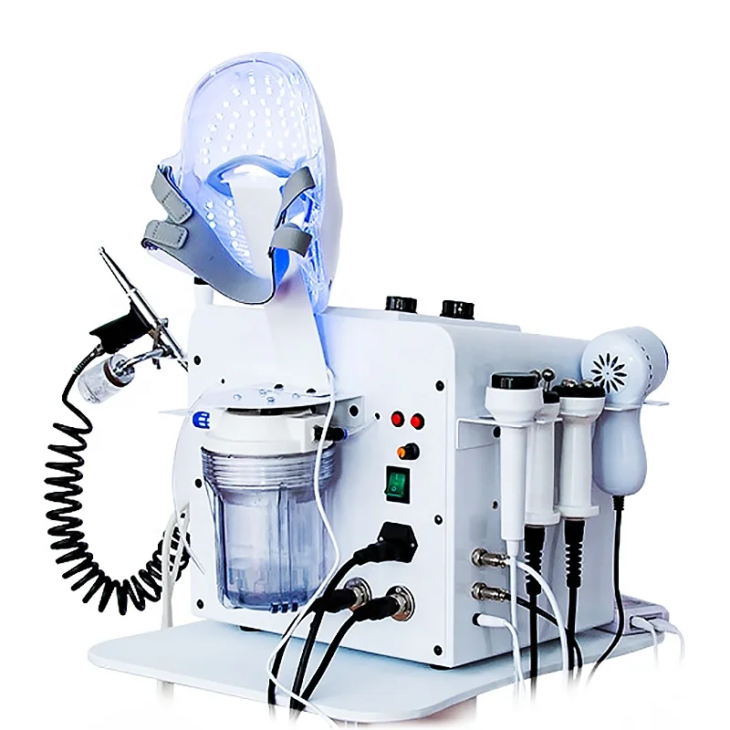 

2021 New 8 In 1 Led Face Care Rejuvenation Small Bubble Skin Care Rejuvenation Beauty Equipment Facial Machine Slimming Machine, White