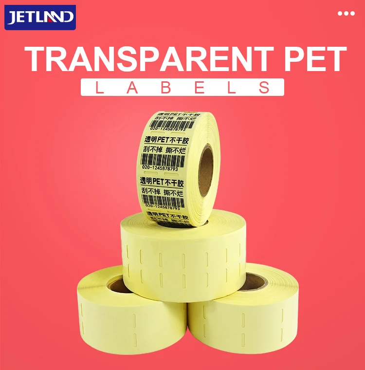 Transparent PET Clear Label Stickers Roll for Zebra Barcode Printer (with  Resin Thermal Transfer Ribbon) 1 40mm Core - AliExpress