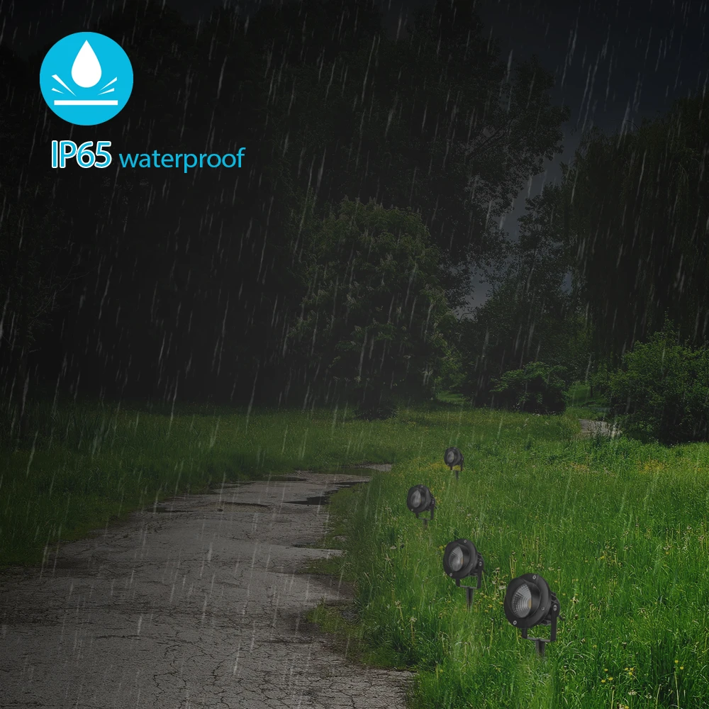 AC85-265V 10W COB LED Lawn US Plug Outdoor Waterproof IP65 Garden Spike light