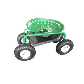 Tractor Steering Seat Rolling Garden Seat Cart With Basket - Buy