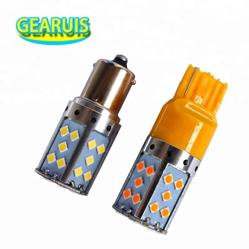 

18W PY21W BAU15S 1156 BA15S T20 7440 35 SMD 3030 LED 1.5A Auto Reverse Backup Stop Lights Rear Turn Signal Lights No Hyper Flash, White red amber