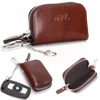 New Design Men Remote Key Case Wallet Genuine Leather Car Key Pouch With Rfid Chip - Buy Car Key ...