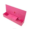 Generic single rose natt pink rectangle paper rigid collapsible flower box with flower paper holder and imbossed logo