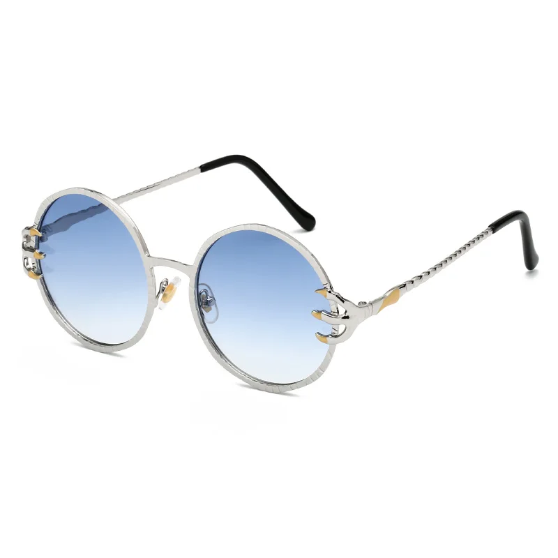 

Men Goggle Steampunk Metal Frame Retro Round Women Sunglasses 2019