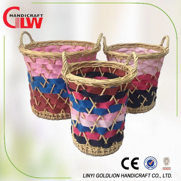 Handmade Bulk Wicker Basket Wholesaler Plastic Lined Wicker Basket