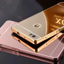 Hot Sale For Huawei P8 Lite Case Luxury Ultrathin Mirror Metal Aluminum+Acrylic Hard Back Cover Phone Bag Accessory