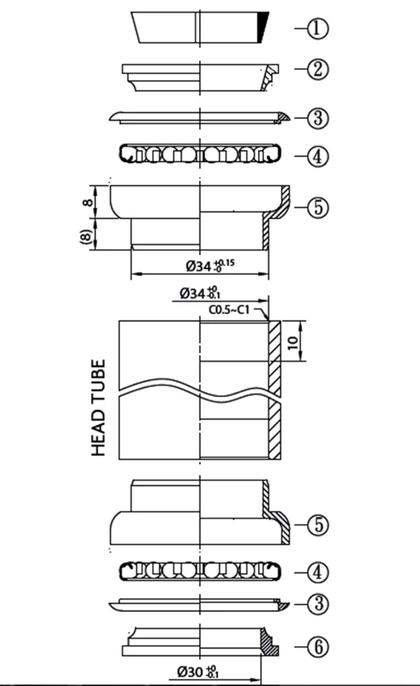 H852 1-1/8" Threadless Mtb Sealed Bicycle Headset For Neco - Buy Steel