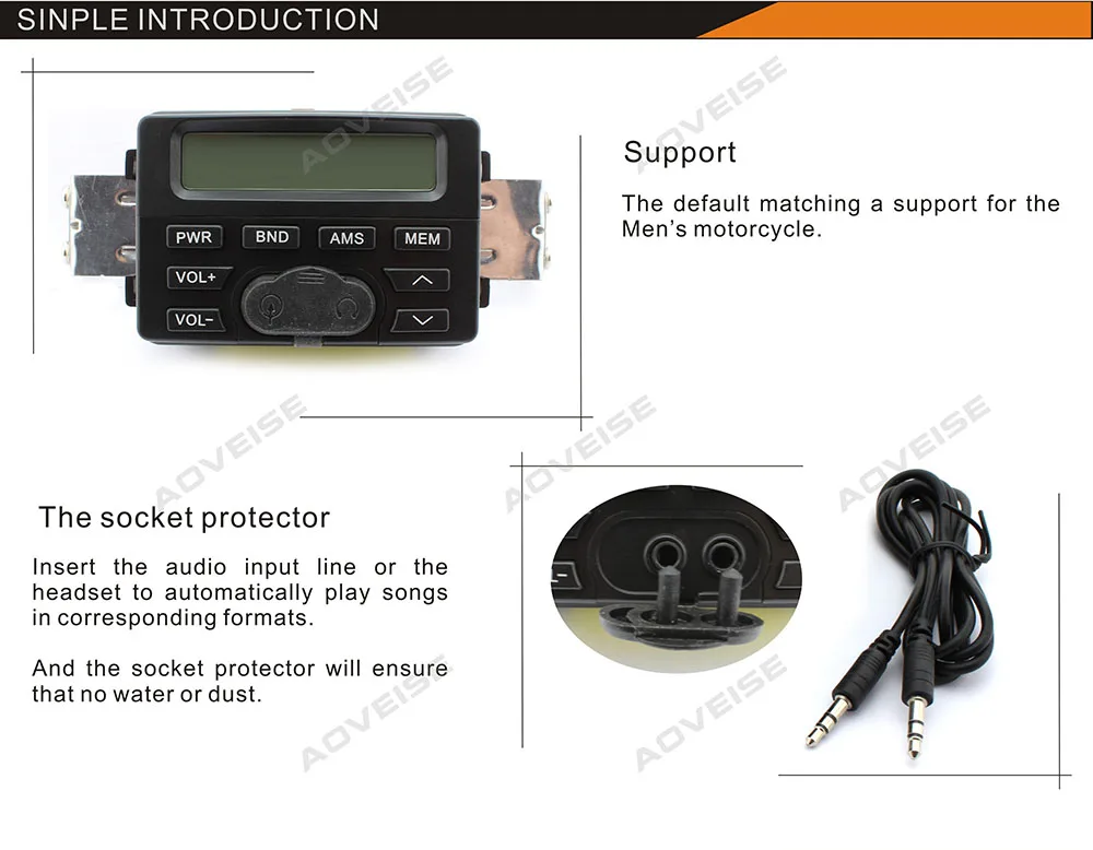 mt723 motorcycle music player