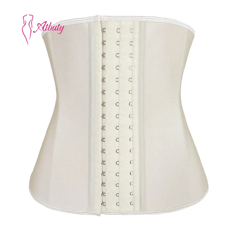 

Sexy Latex Steel Bone Nude Short Waist Trainer Plus Size Corset