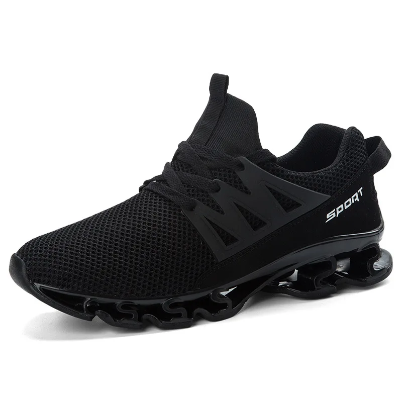 

Logo Custom Amazon Hot Selling Blade Sole Fashion Breathable Men Women Black Running Shoes, Black;gray;red