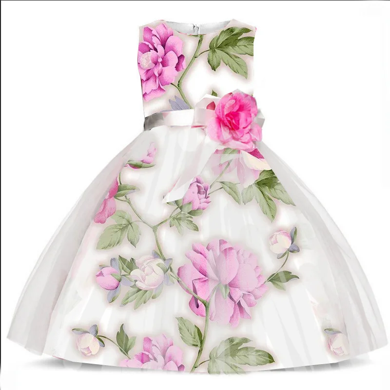 

China Wholesale Formal Flower Girl Party Tutu Dress To 7 Years Old Children, Please refer to color chart