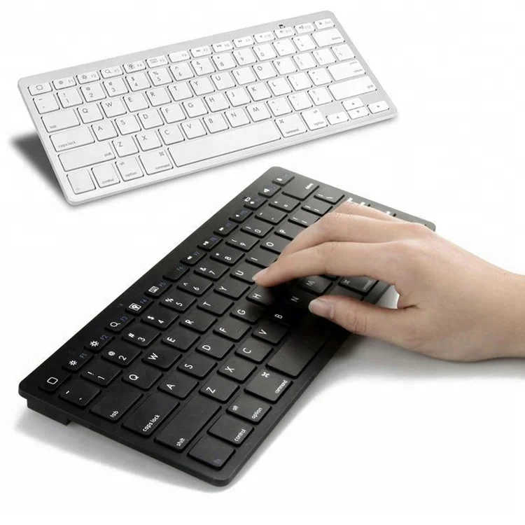 

Slim Wireless Bluetooth Keyboard Mini Teclado with German French Russian Spanish version BK6801, Black;white